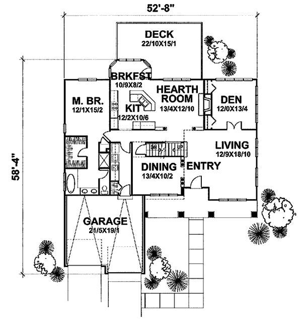 Cottage House Plan with 4 Bedrooms and 2.5 Baths - Plan 8485